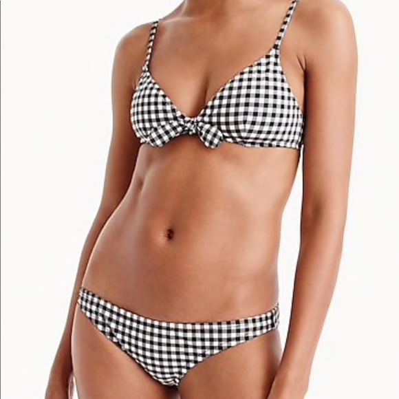 J. Crew Other - JCrew Gingham Bikini Top (L) Bottom (M) NWT